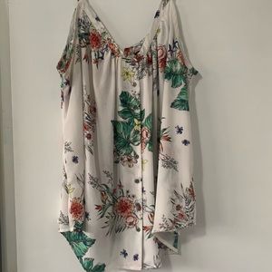 Torrid White Button-Front V-Neck Blouse